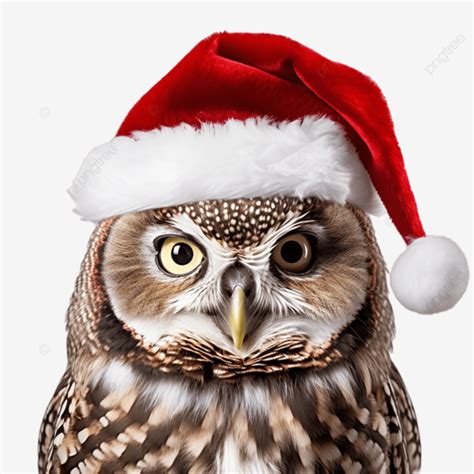 Beautiful Christmas Owl With Santa Hat Christmas Owl With Santa Hat