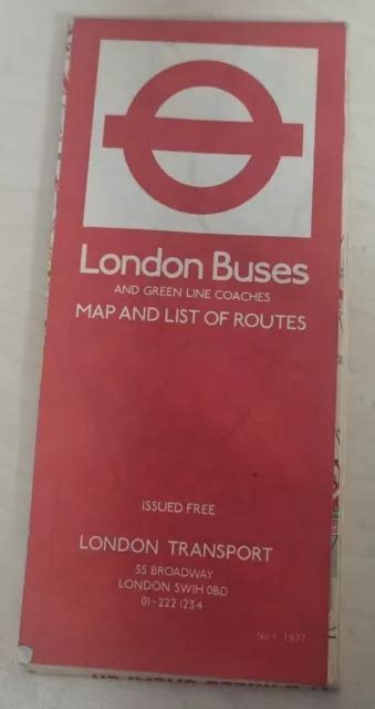 LONDON BUSES AND Greenline Coaches Map And List Of Routes 1977 Ref00219