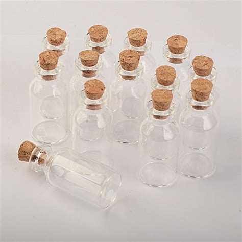 Pcs X X Mm Ml Small Glass Jars With Cork Mini Empty Etsy