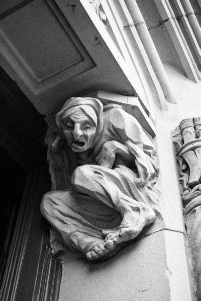 Wretched Gargoyle On The Emily Morgan Hotel In San Antonio Bandw