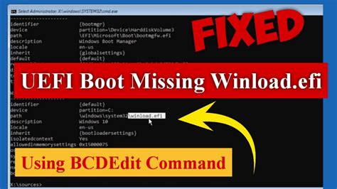 Uefi Boot Missing Winload Efi Using Bcdedit Command In Windows 11 10 [fixed] Gpt Uefi Efi