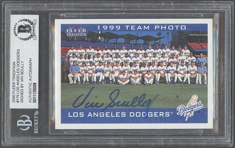 Lot Detail Vin Scully Signed 2000 Fleer Tradition 179 Los Angeles