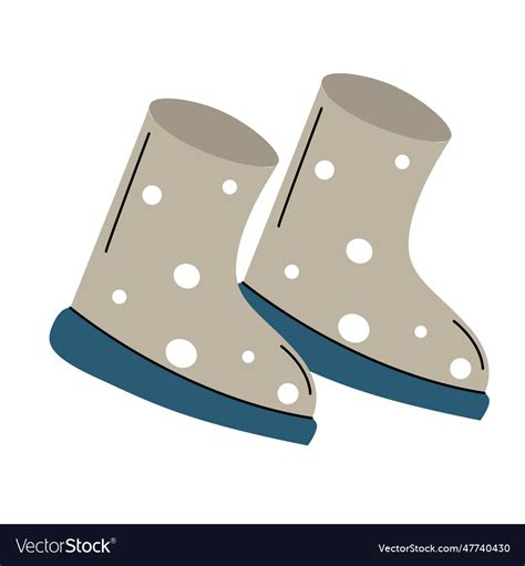 Cartoon gray rubber rain boots clip art Royalty Free Vector