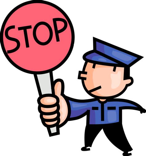 Stop Vector Illustration Crossing Guard With Stop Sign Clip Art Library
