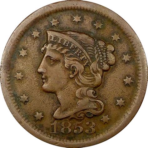 Braided Hair Large Cent Vf Hallenbeck Coin Gallery