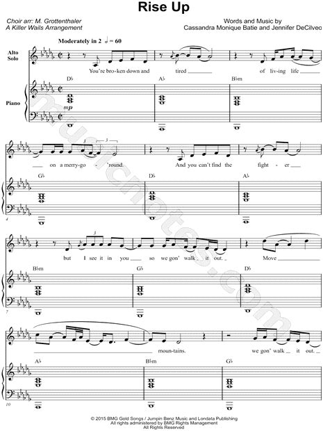 Andra Day Rise Up Arr Margaret Grottenthaler Satb Choir And