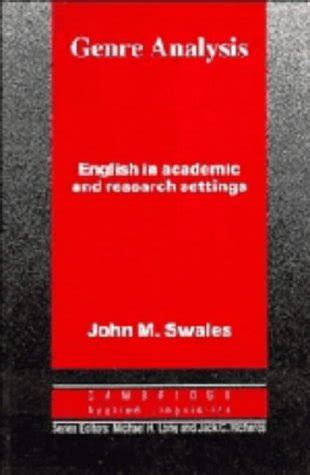 Buy Genre Analysis English In Academic And Research Settings