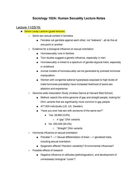 SOC 152 L 11 25 Lecture Notes From SOC 152A With The Baldwins