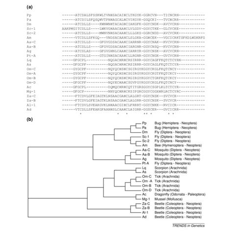 A Sequence Alignment Of Arthropod And Mollusk Mature Defensins