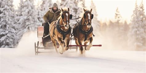 Premium AI Image | Sleigh Ride Adventure A sleigh ride through the snow