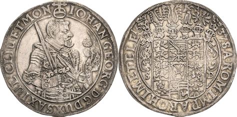 Sachsen Kurlinie Ab 1547 Albertiner Taler 1637 Johann Georg I 1611