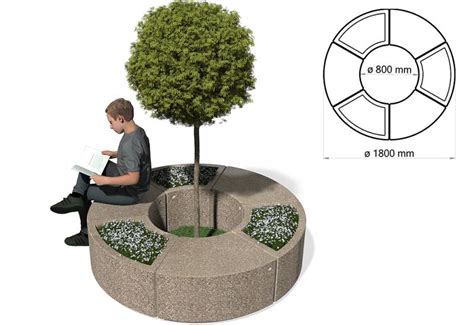 Flowerplanter Planter Curved Concrete Planter Model 268 S Encho