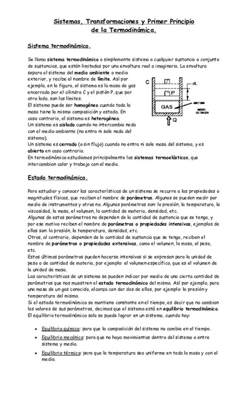 Pdf Sistemas Transformaciones Y Primer Principio De La Termodinámica Gerardo Fretes