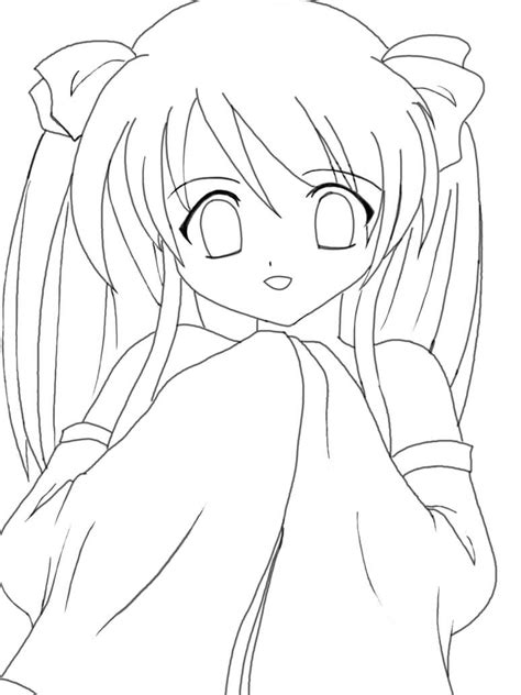 Chica Anime Diversion Kawaii Para Colorear Imprimir E Dibujar