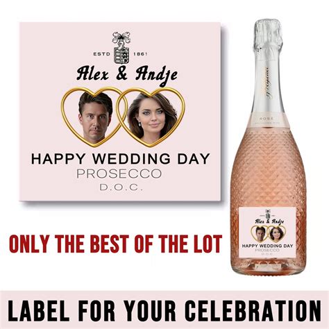 Personalized Prosecco Champagne Wine Digital Label Photo Sticker Gift