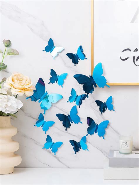 Pcs D Butterfly Mirror Wall Stickers Butterflies Wall Decal