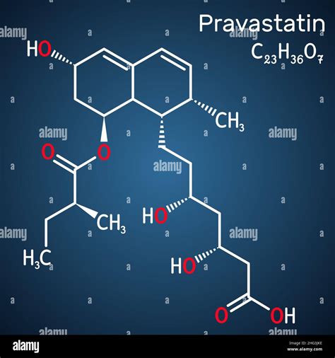 Molécula De Pravastatina Estatina Fármaco Anticolesterémico