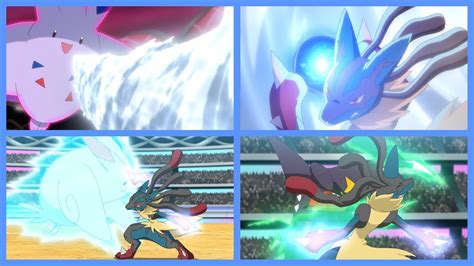 Ash Vs Cynthia Ends Mega Lucario Vs Dynamax Togekiss And Garchomp Pokemon