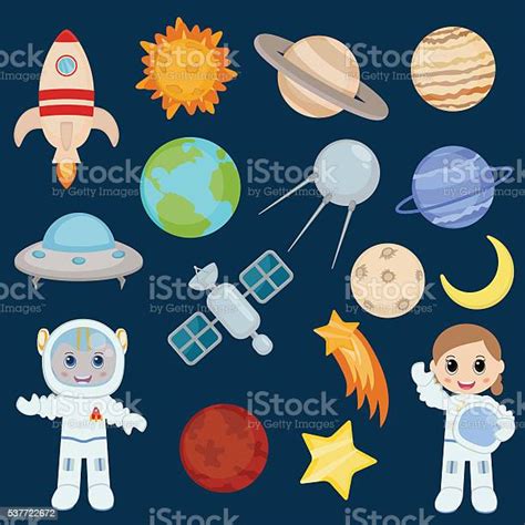 Space Icon Set Stock Illustration Download Image Now Astronaut