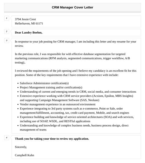 Crm Manager Cover Letter Velvet Jobs