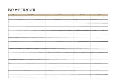 Printable Income Tracker Prntbl Concejomunicipaldechinu Gov Co