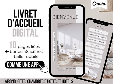 Airbnb Livret Daccueil Digital Fran Ais Pages Li Es Etsy