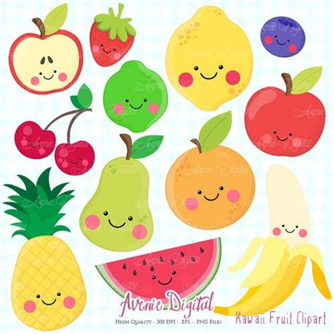 Illustration Kawaii Pencil Illustration Graphic Illustration Fruit Birthday Party Fruit