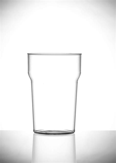 Virtually Glass Set Of Unbreakable Reusable Polycarbonate Plastic Tulip Shaped One Pint 570ml