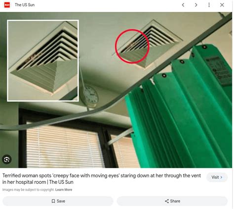 Persons Face Found In A Vent At Hospital Rscary