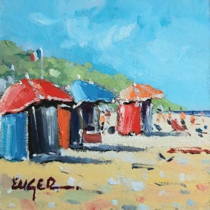 Peinture Parasols A Deauville Par Euger Carr D Artistes