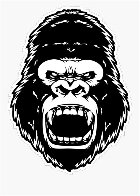 Logo Gorilla Invert - Gorilla Angry Vector Png , Free Transparent Clipart - ClipartKey