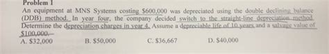 Solved Problem 1 An Equipment At MNS Systems Costing Chegg