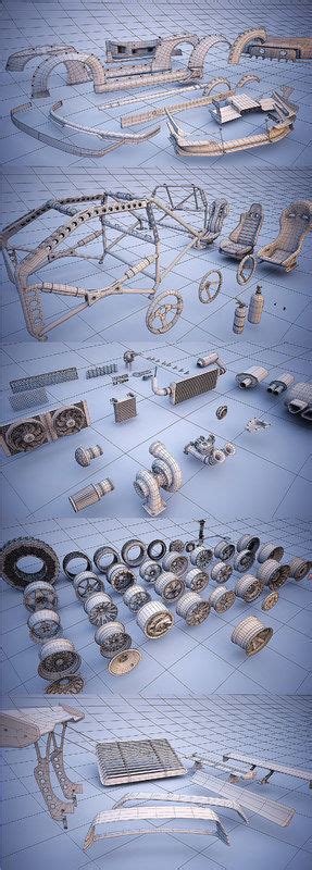 Car tuning pack 3D model | CGTrader