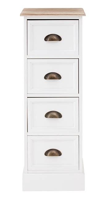 Connecticut White Narrow Chest Of Drawers The White Lighthouse Furniture