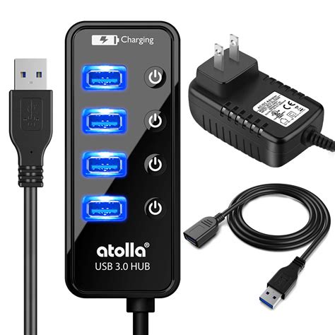 Amazon Powered Usb Hub Long Cord Atolla Usb Hub Data