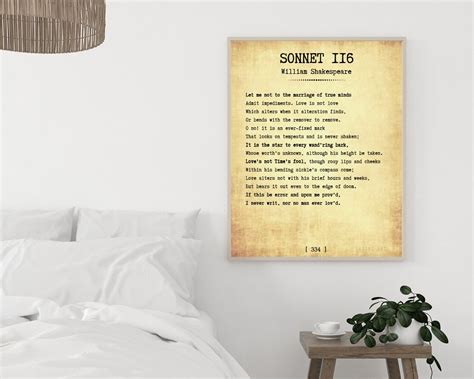 William Shakespeare Love Poem Sonnet 116 Typewriter Font Etsy