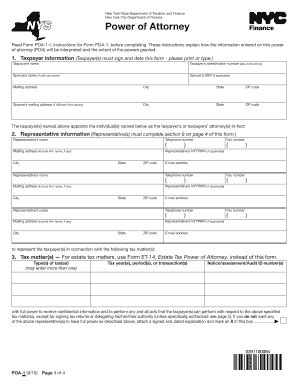 Fillable Online Read Form POA 1 I Instructions For Form POA 1 Before