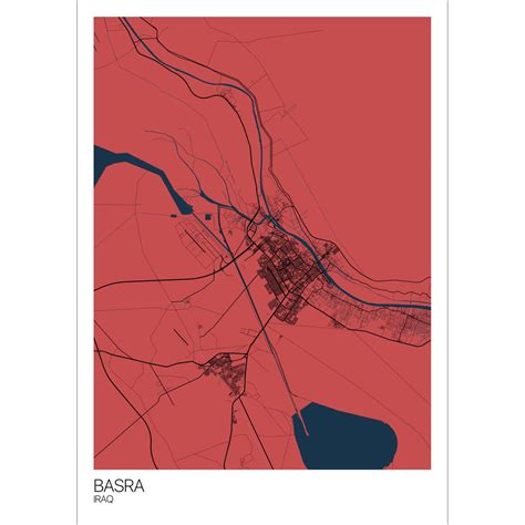 Basra Map Art Print - Free International Shipping! - Mapply.co