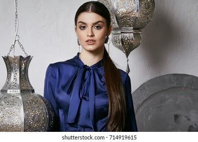 Beautiful Sexy Woman Brunette Hair East Stock Photo 721238521 Shutterstock