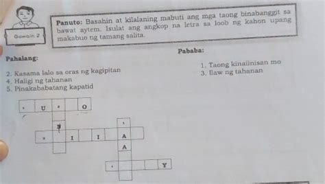 Solved Panuto Basahin At Kilalaning Mabuti Ang Mga Taong Binabanggit