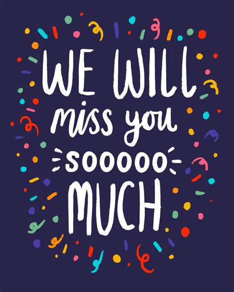 Group Cards Confetti Miss You Card Group Leaving Card