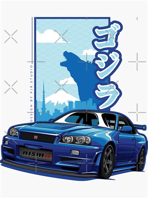 Monster Skyline GTR R34 Sticker For Sale By Pjrstudio Redbubble