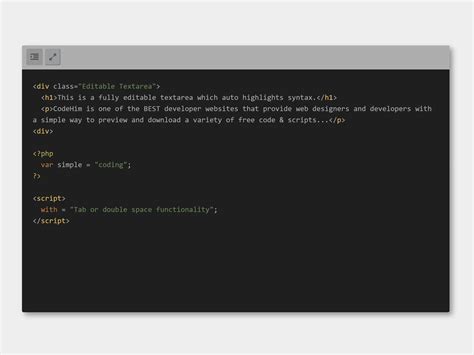 Textarea With Syntax Highlighting Codehim