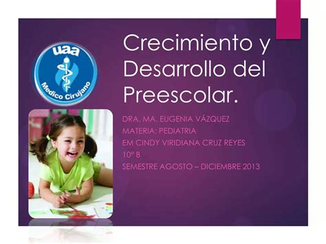 Crecimiento y Desarrollo del Niño Sano Etapa Preescolar PPT