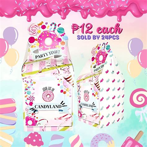 Fp1603 24pcs Candyland Candy Donut Treat Loot Bags Loot Box Giveaway