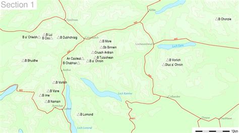 Munro Map of Scotland - The Southern Highlands