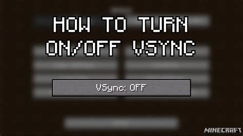 Minecraft How To Turn Onoff Vsync Youtube