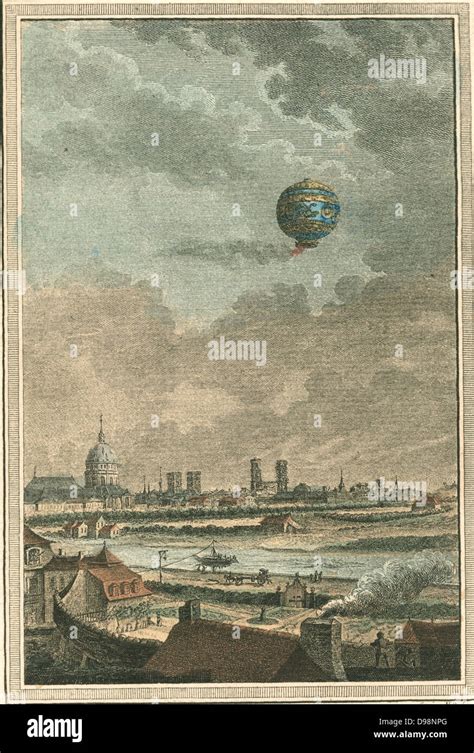 Montgolfier Brothers Hot Air Hot Air Balloon Over Paris France 1783