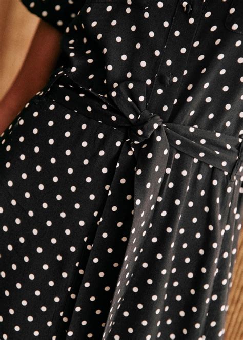 Adèle Dress Black polka dots Viscose Sézane