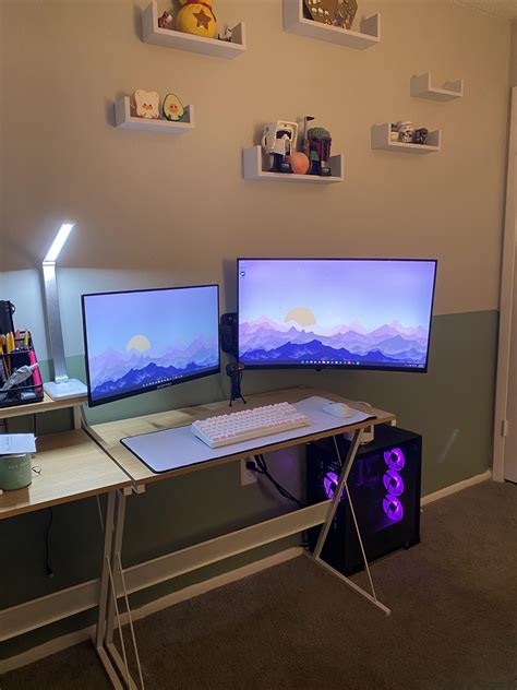 Finished My First Setup Last Night Pc Is Elevated Off The Ground On A